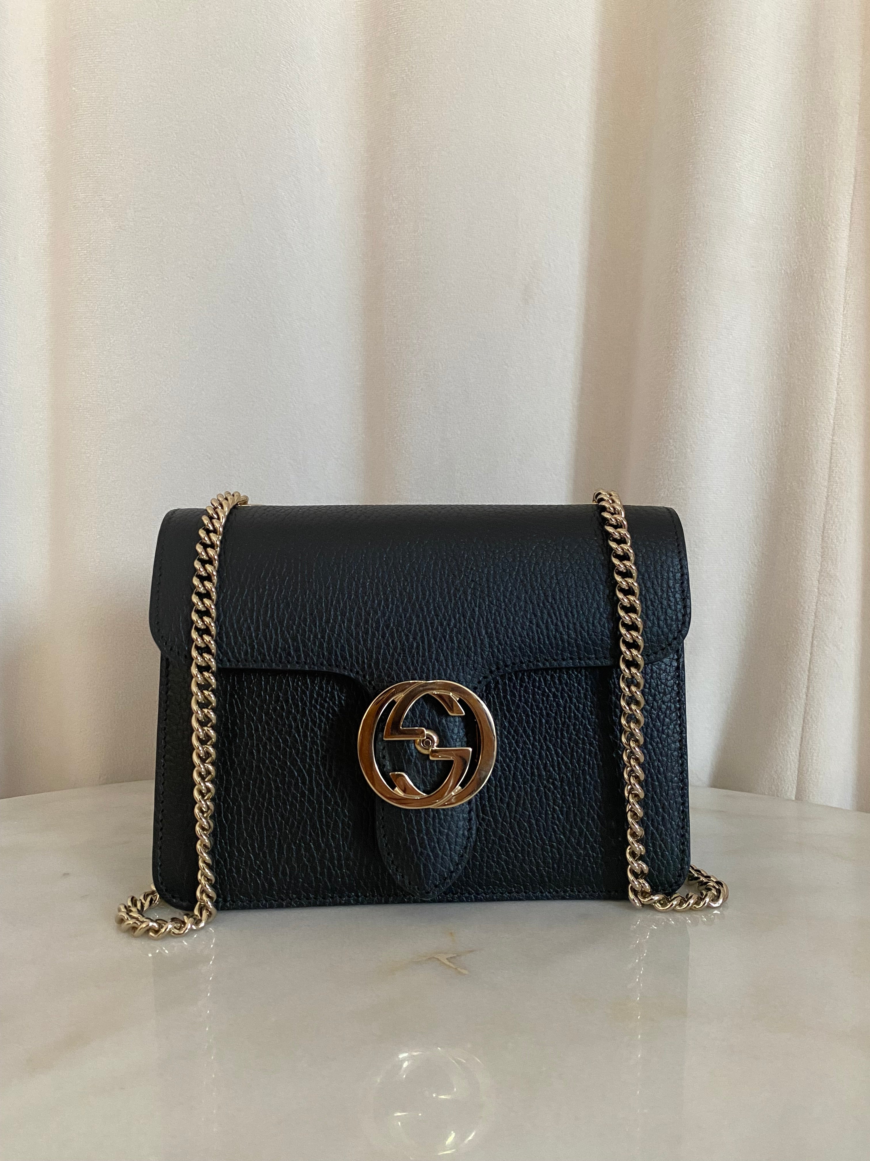 Gucci Black Interlocking Small Crossbody Bag