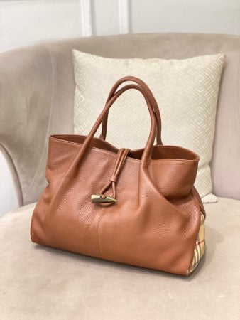 Burberry Brown Vintage Horn Toggle Tote Large Bag