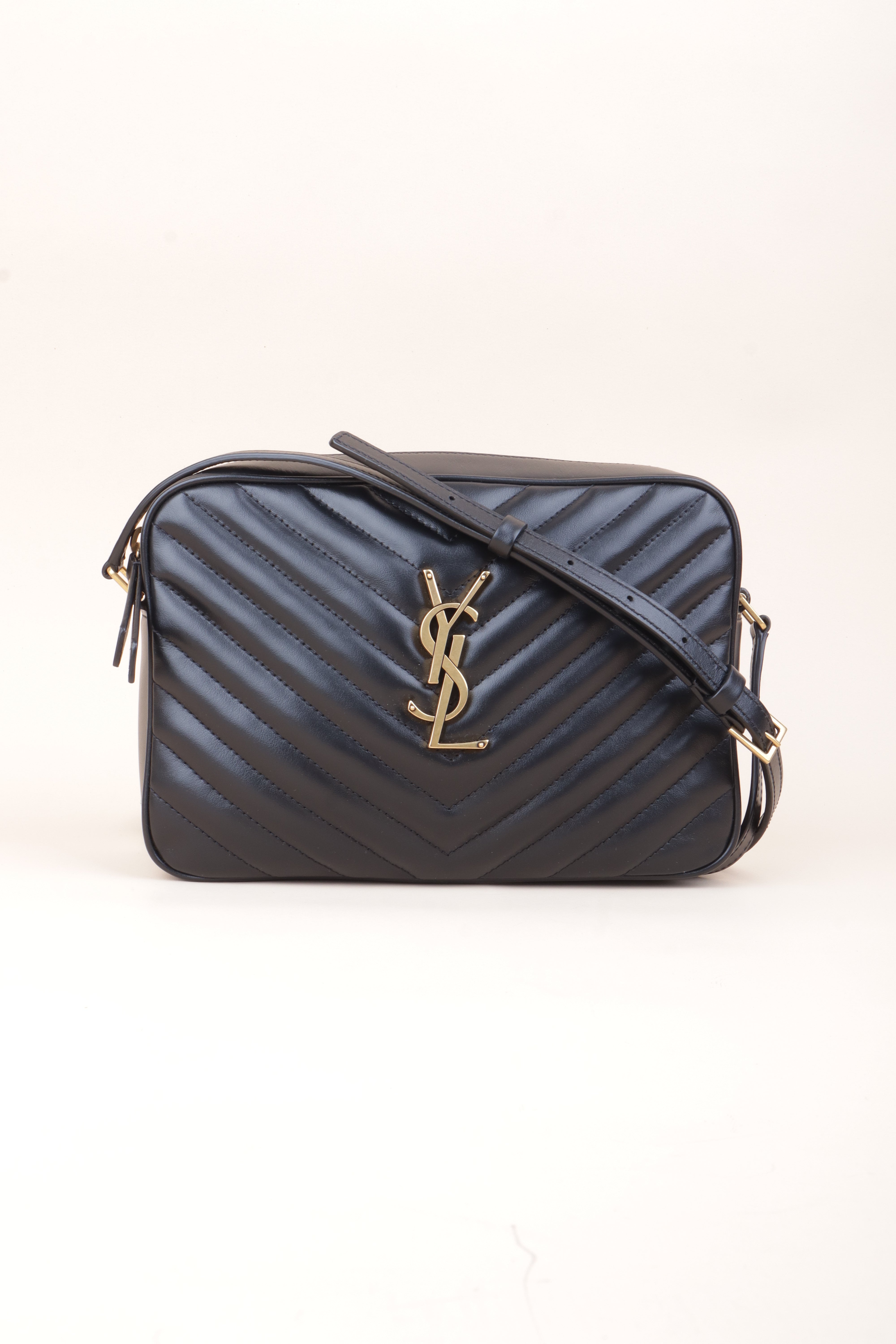 YSL Black Lou Camera Crossbody Bag