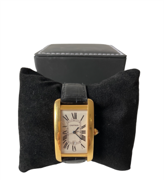 Cartier 18K Yellow Gold Tank Americaine Watch