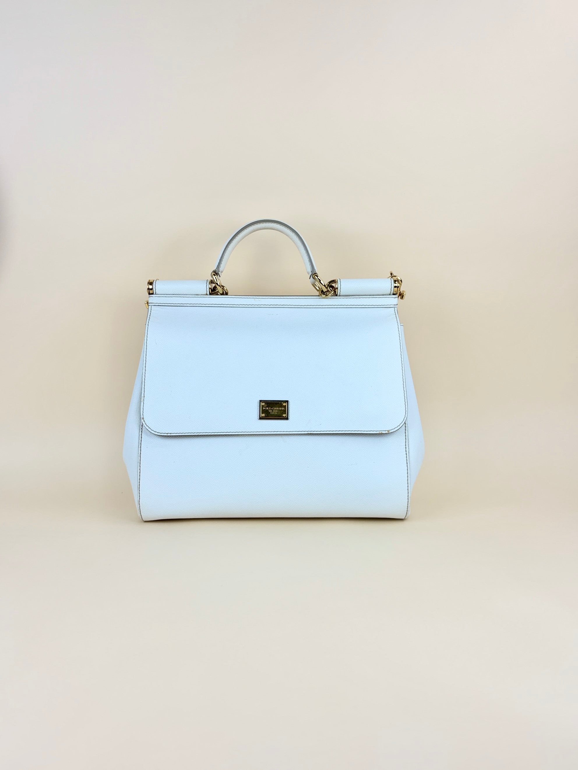 Dolce & Gabbana white Sicily Dauphine Medium Bag