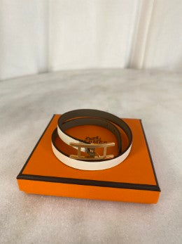 Hermes Light Beige Behapi Double Tour Bracelet