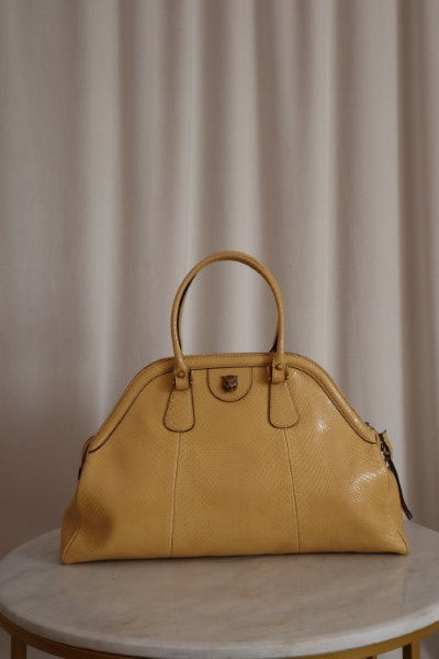 Gucci Yellow Python Rebella Large Bag