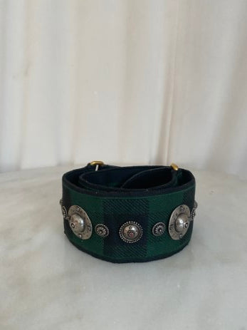 Christian Dior Bicolor Studded Bohemian Shoulder Strap