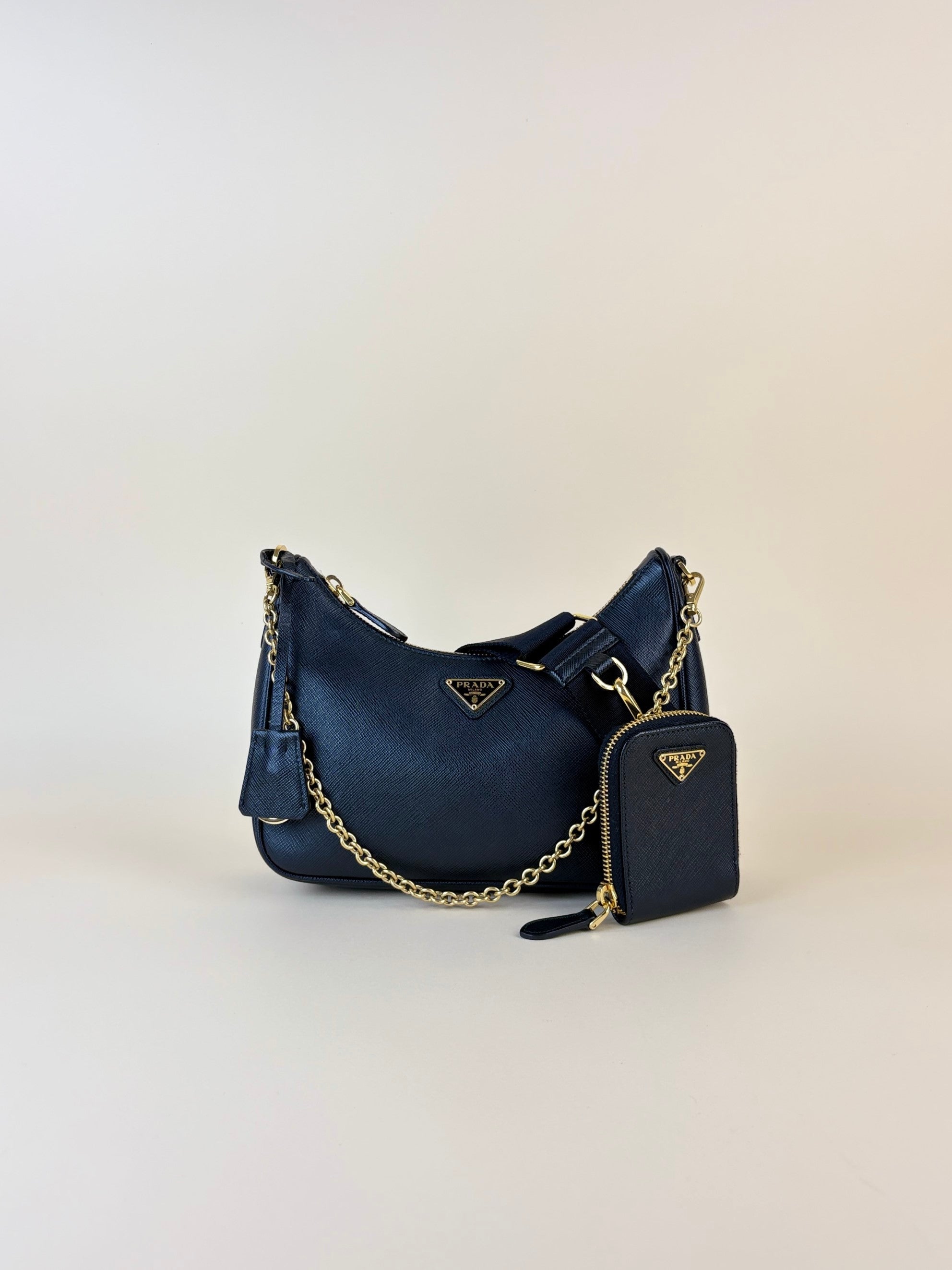 Prada black saffanio lux leather
