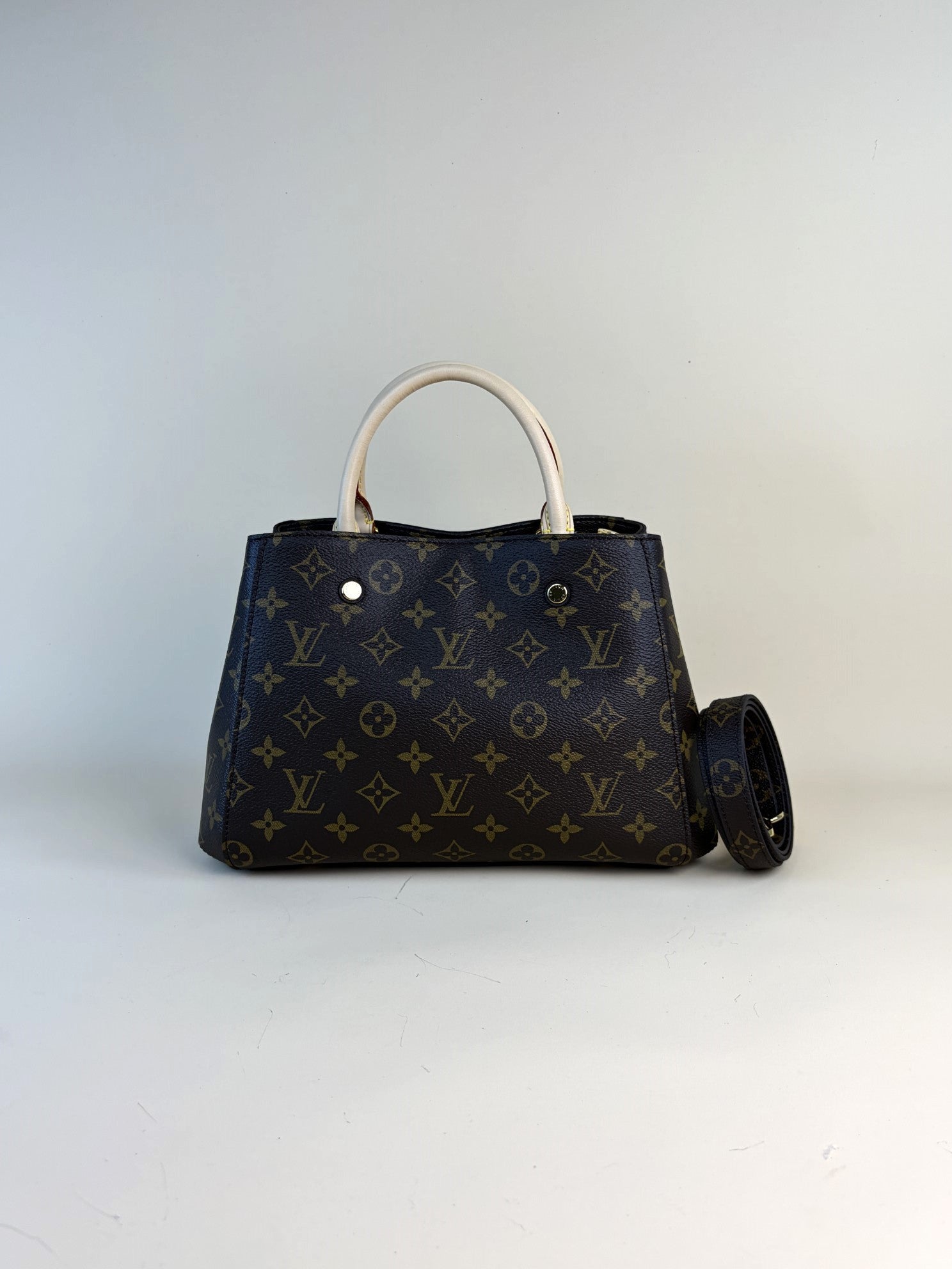 Louis Vuitton Monogram Montaigne BB Tote Bag with Strap