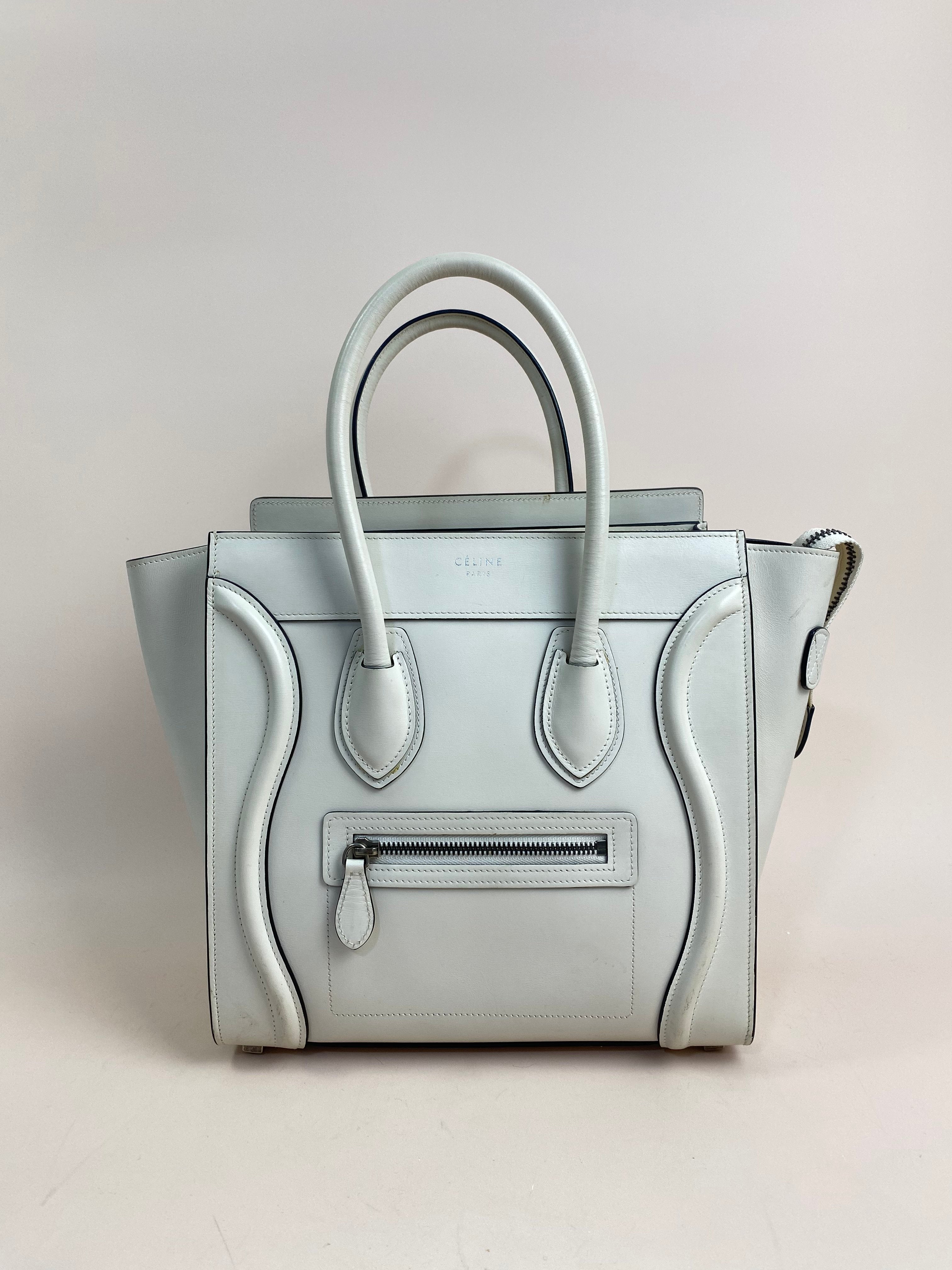 Celine Off White Micro Luggage Tote Bag