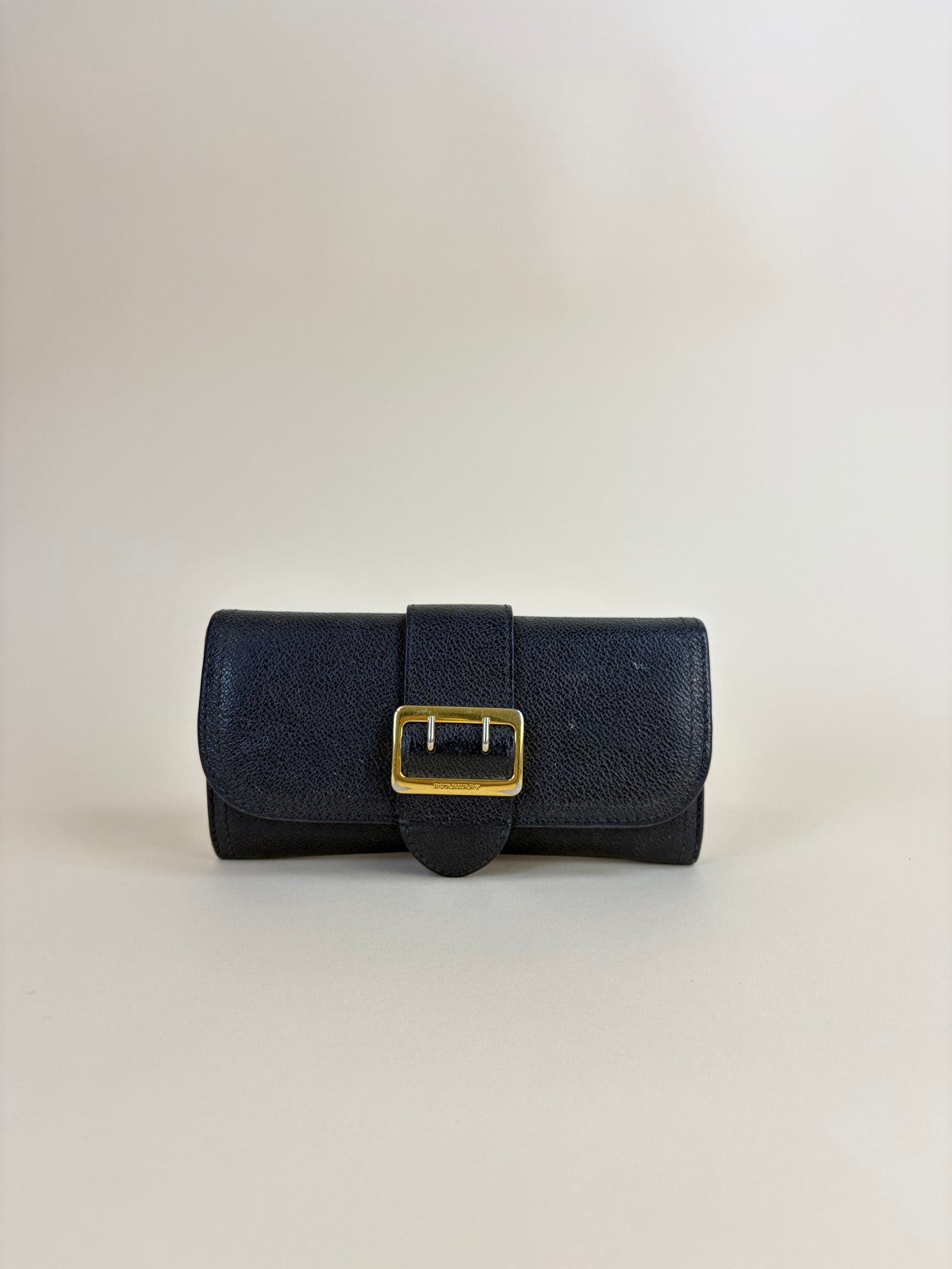 Burberry Black Buckle Continental Long Wallet