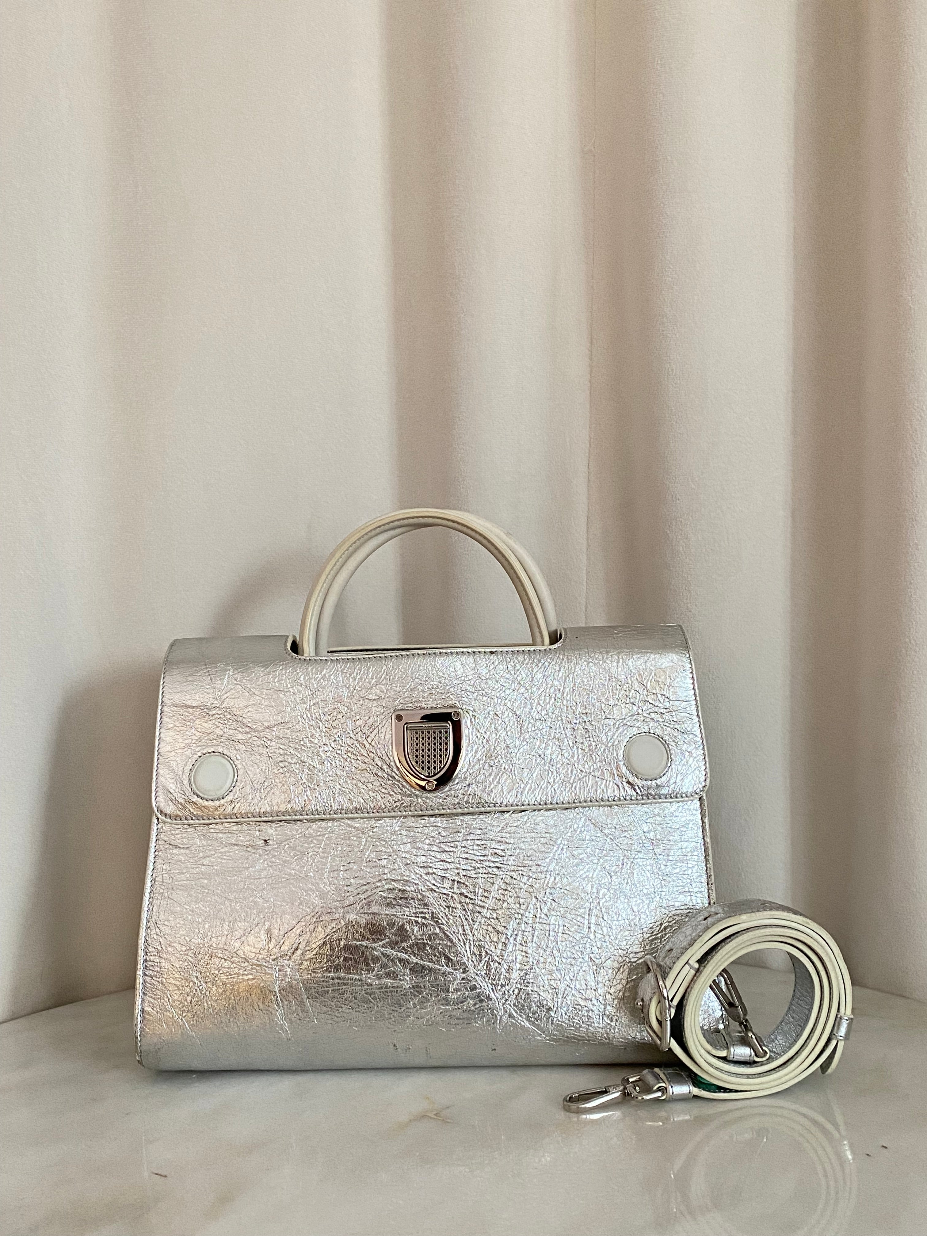 Christian Dior Silver Diorever Tote Bag