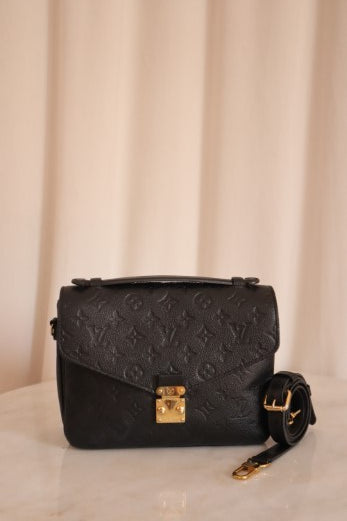 Louis Vuitton Black Monogram Empreinte Metis Top Handle Bag