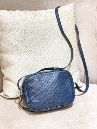 Gucci Navy Blue GG Guccissima Crossbody Bag