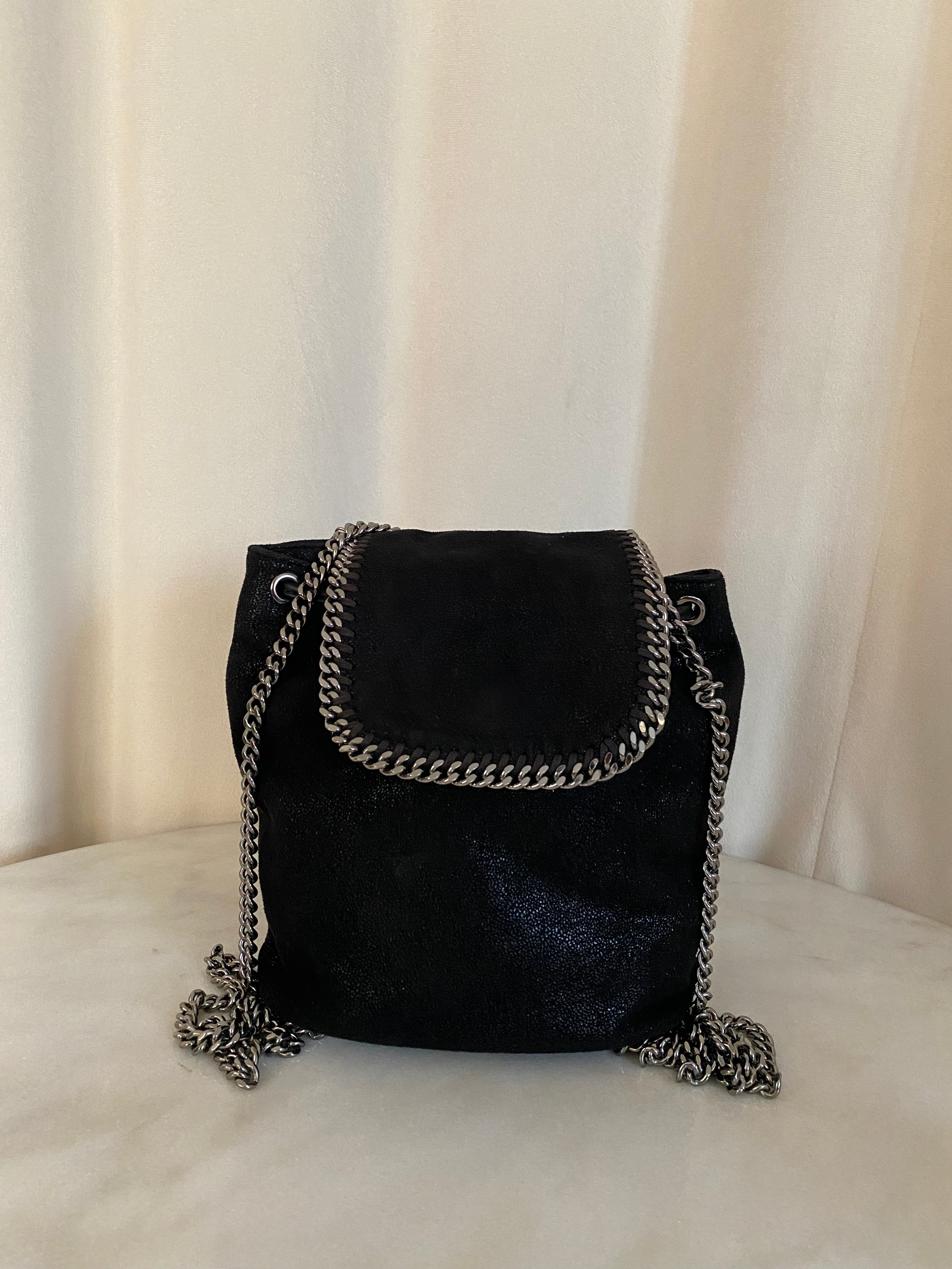 Stella Mccartney Black Falabella Backpack Bag