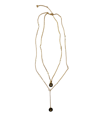 Christian Dior Gold Long Double Layer Necklace