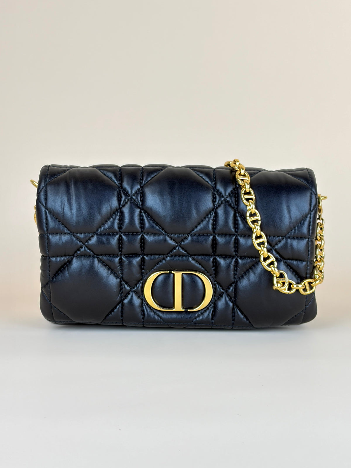 Christian Dior quilted marco cannage calfskin caro mini chain bag