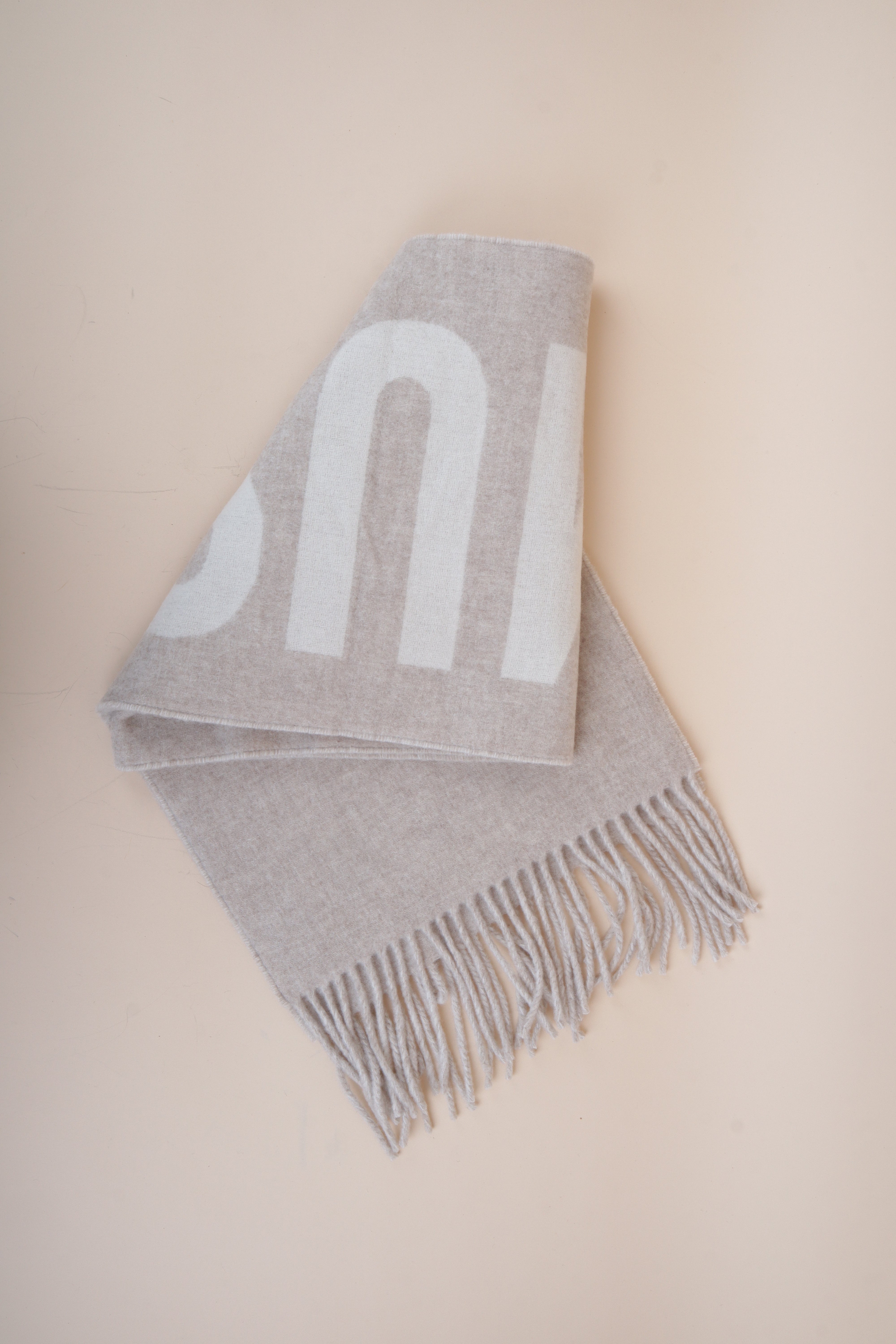 Jacquemus Bicolor Fringe Logo Wool Scarf