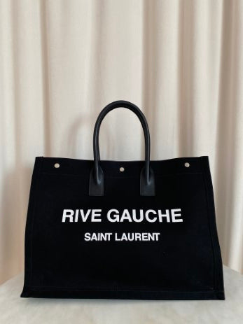 YSL Black Rive Gauche Tote Bag