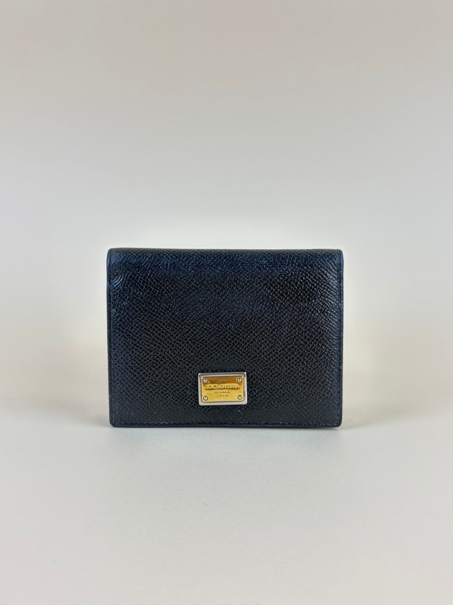 Dolce & Gabbana Black Dauphine Flap Small Wallet