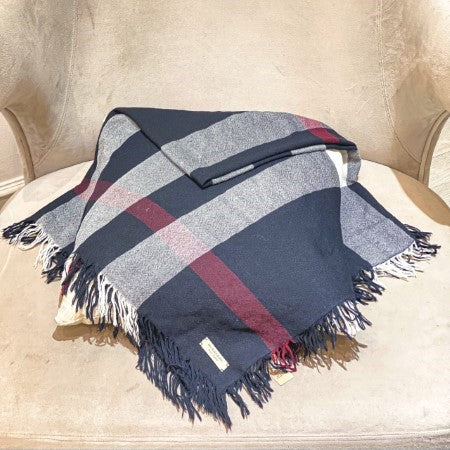 Burberry Tricolor Check Square Shawl