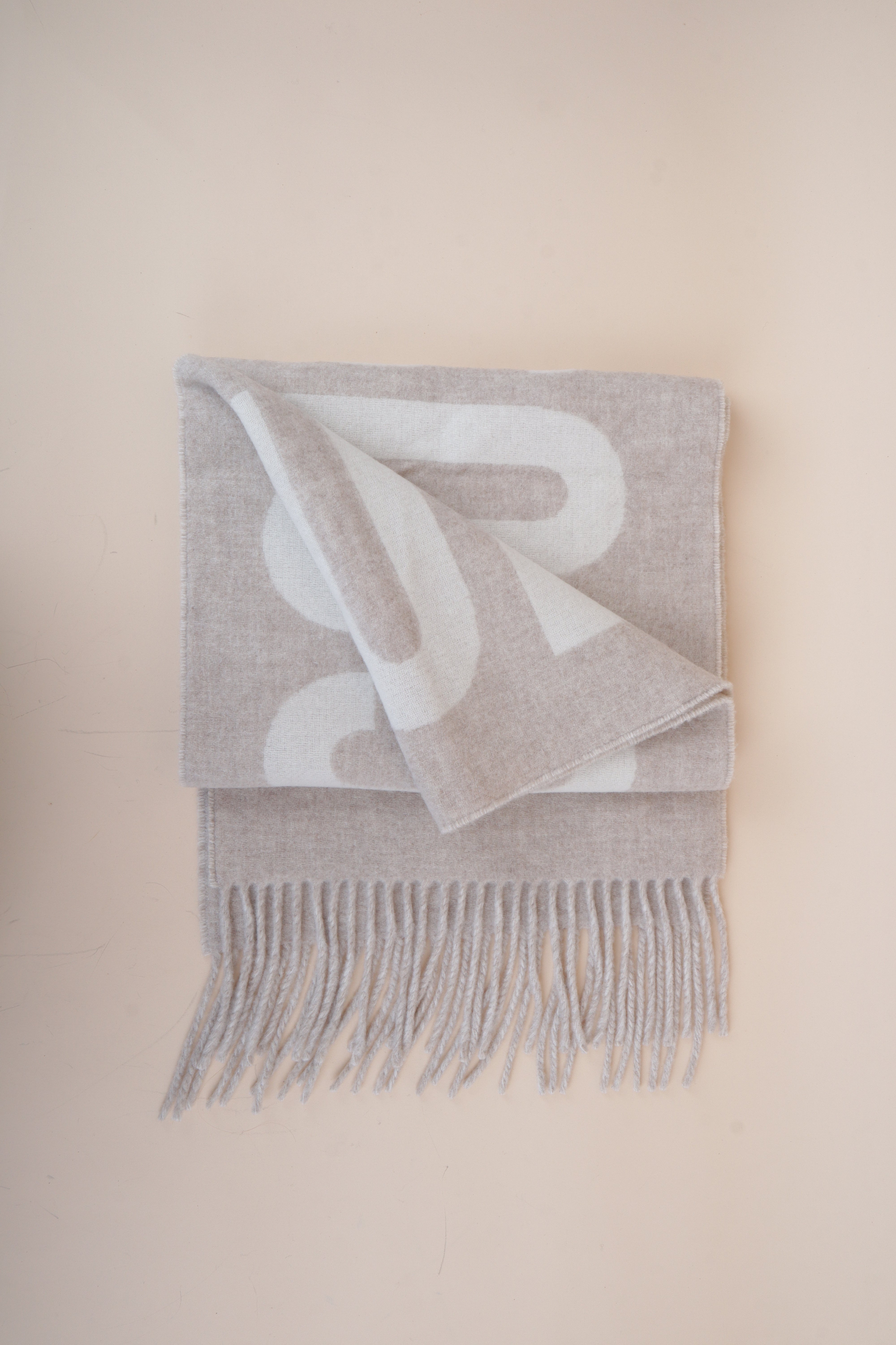 Jacquemus Bicolor Fringe Logo Wool Scarf
