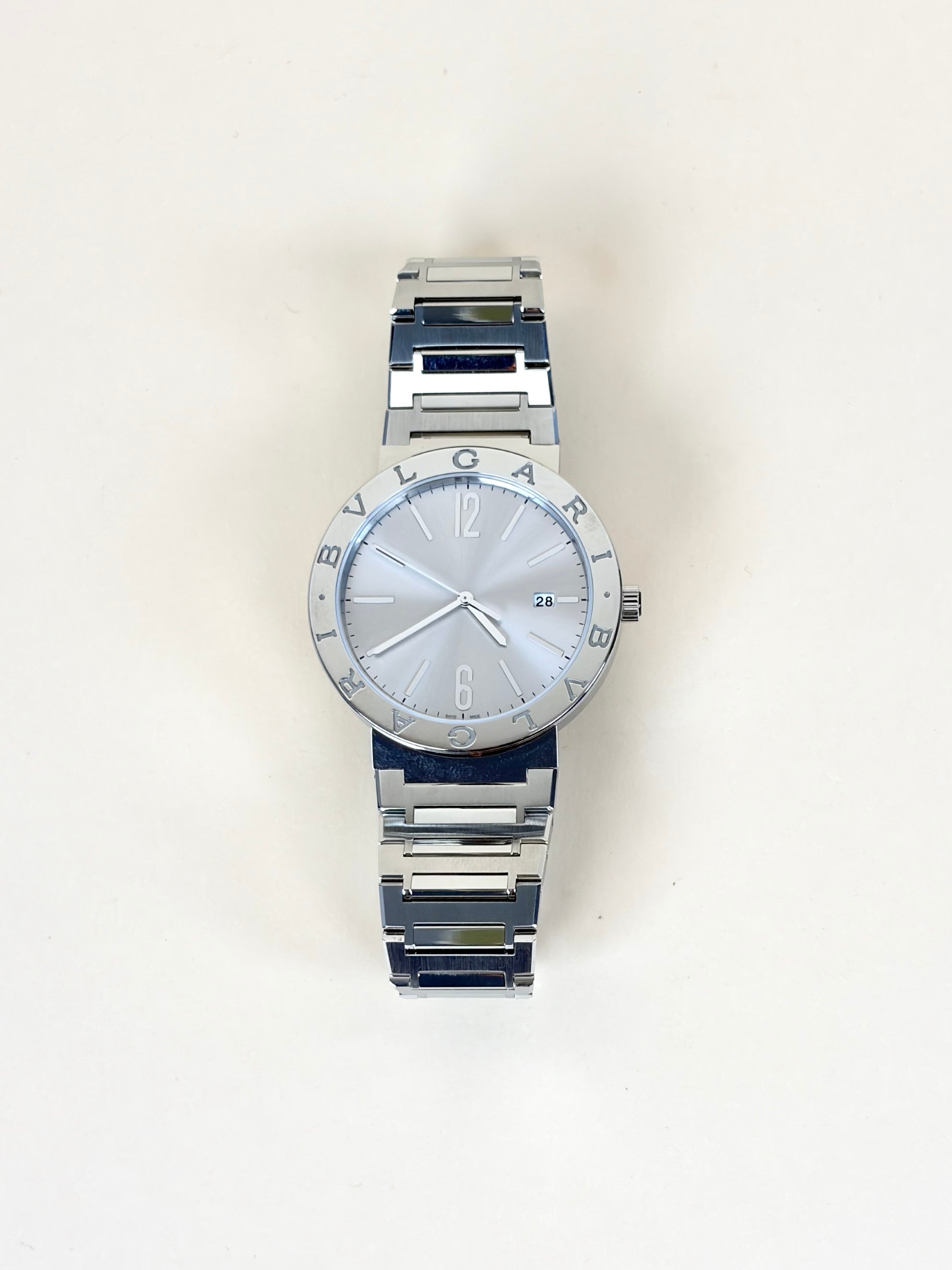 Bvlgari Stainless Steel Sunray 41mm Automatic Men Watch