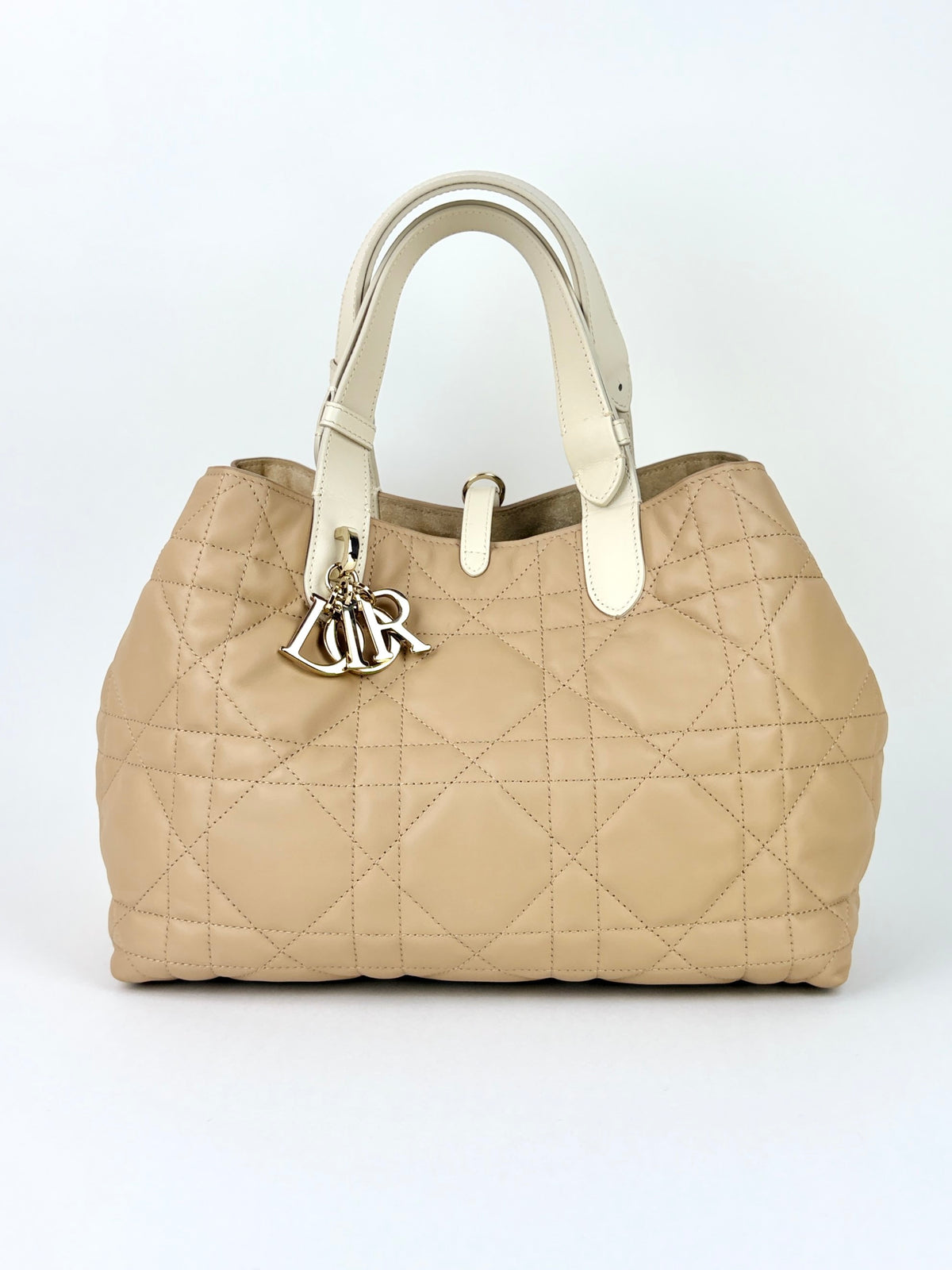 Dior biscuit and trench beige macro cannage calfskin medium Dior toujours bag