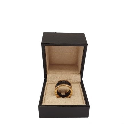 Bvlgari 18K Yellow Gold Black Ceramic Ring