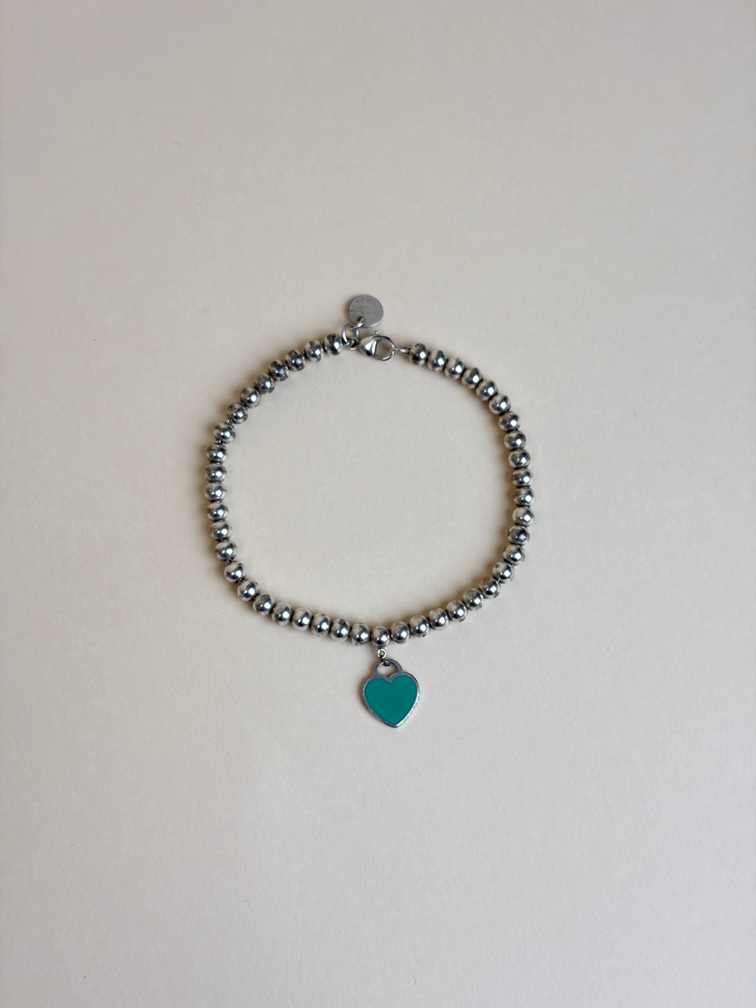 Tiffany & Co. Blue Return To Tiffany Mini Heart Tag Bead Bracelet
