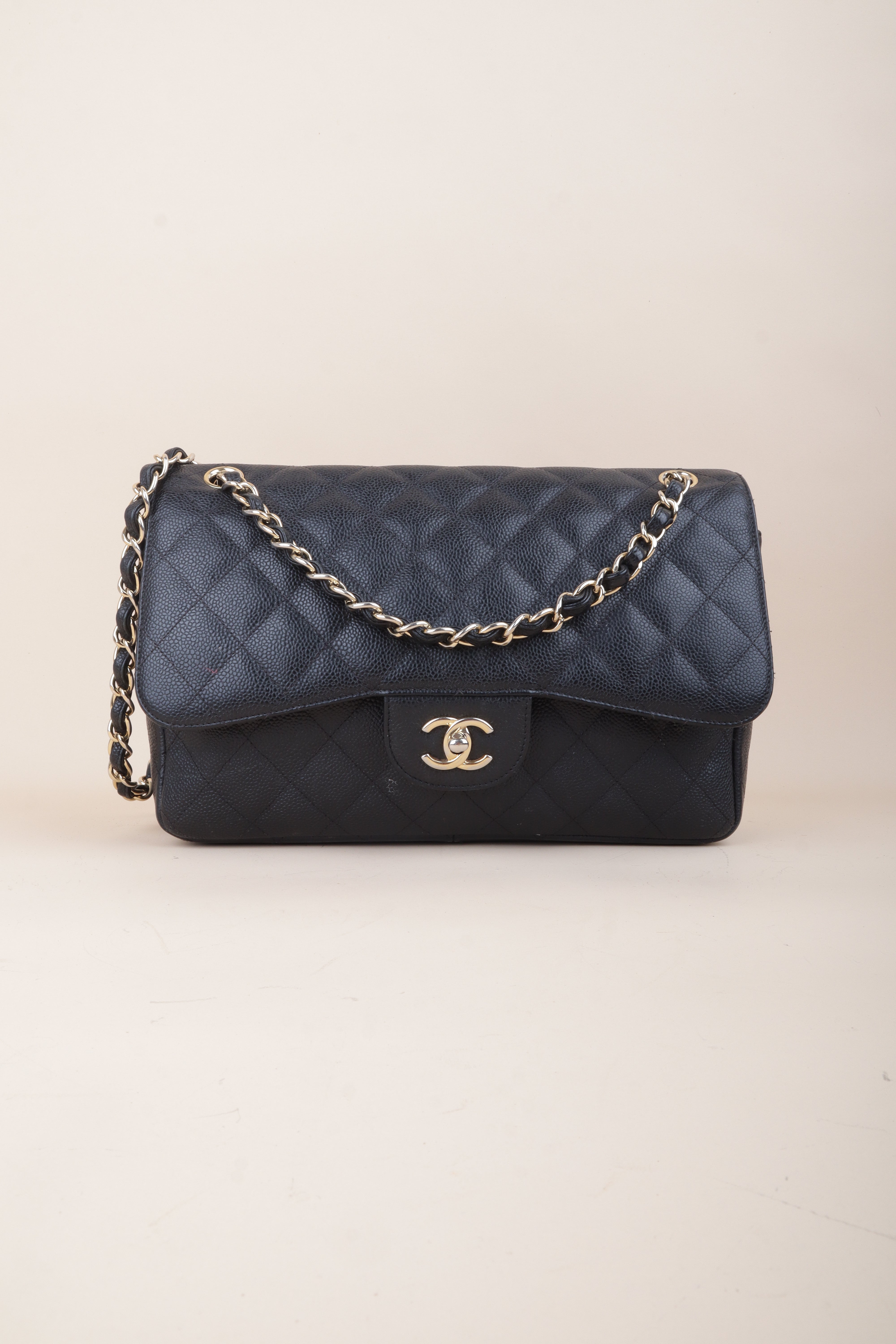 Chanel Black Classic Jumbo Double Flap Bag