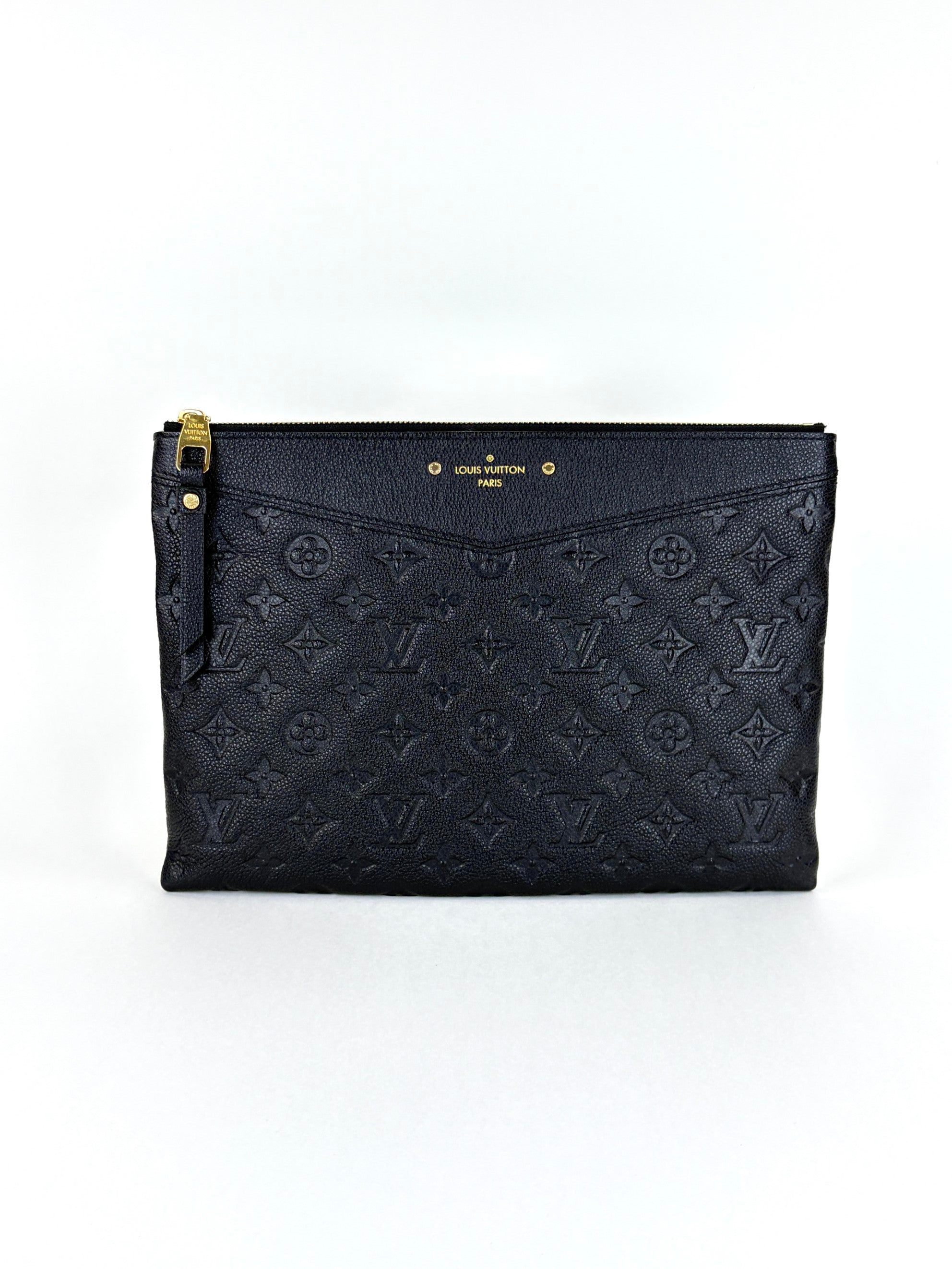 Louis Vuitton Black Monogram Empreinte leather daily pouch