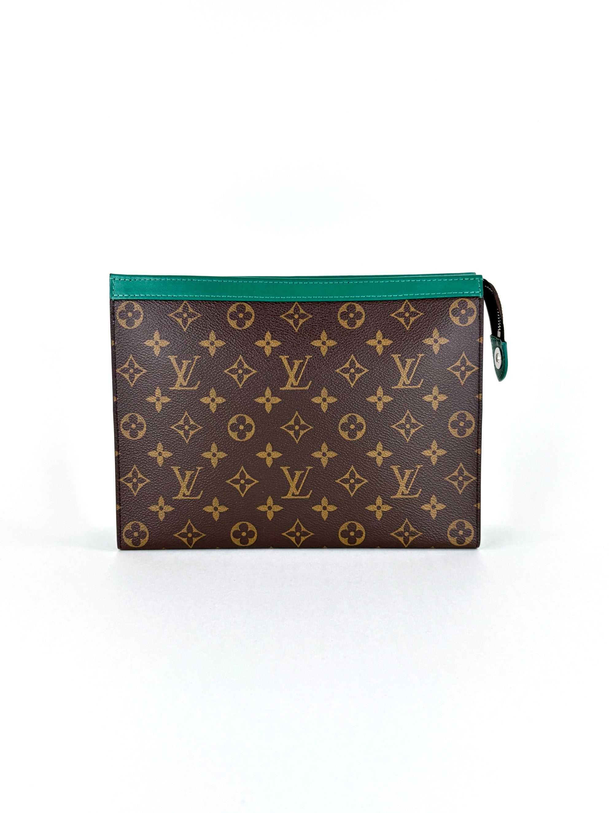 louis Vuitton voyage MM pochette green with invoice