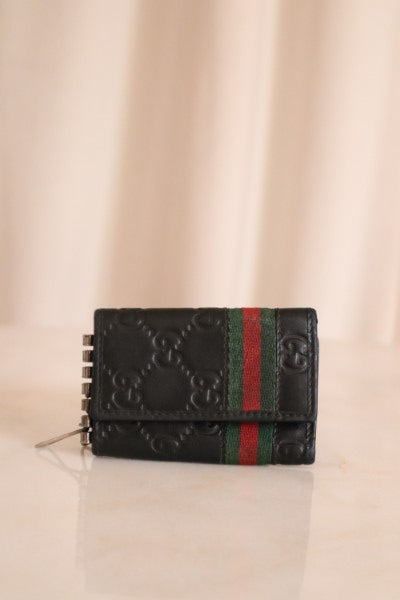 Gucci GG Black Ophidia 3 Key Holder