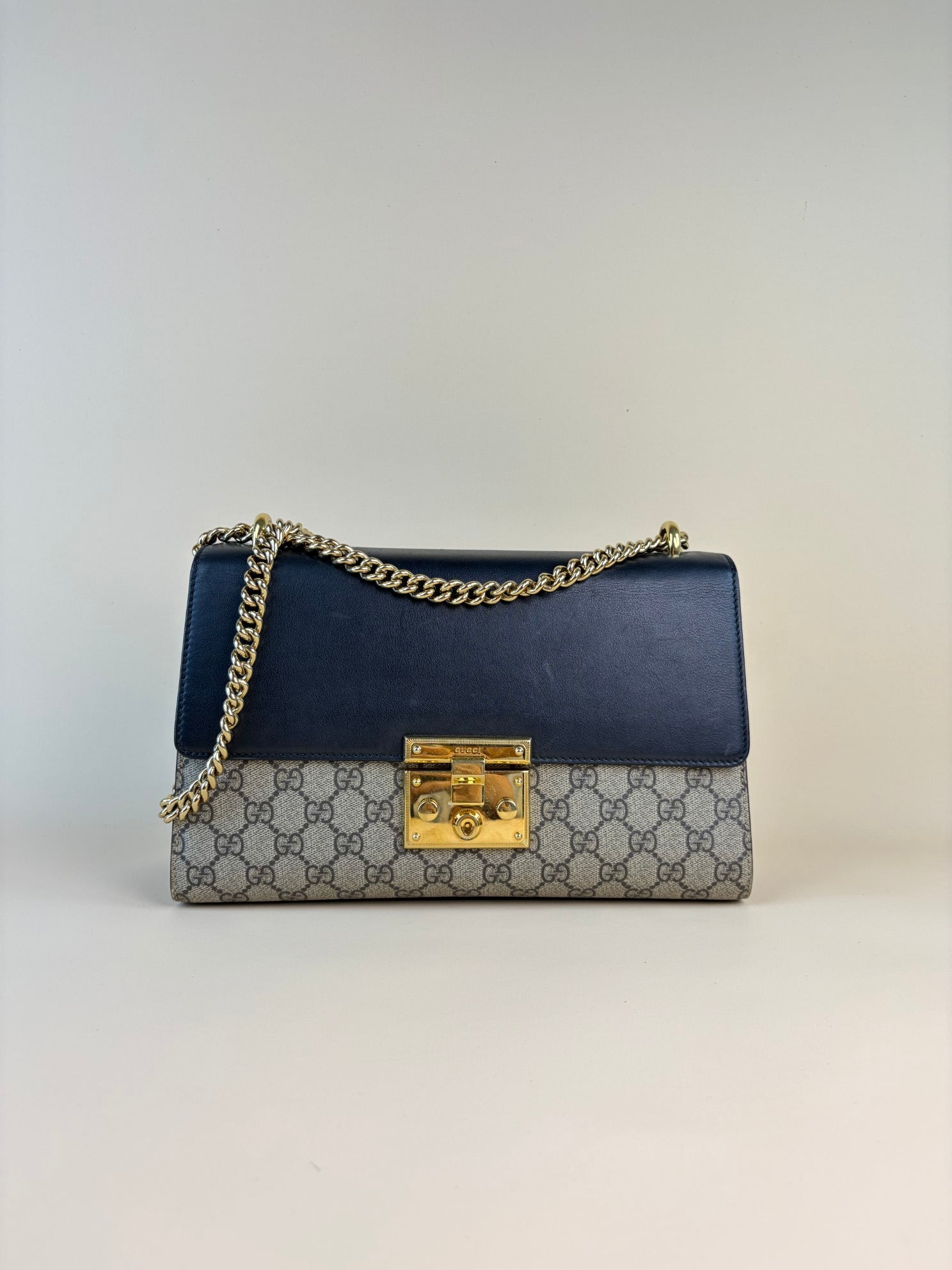 Gucci Tricolor GG Padlock Medium Shoulder Bag