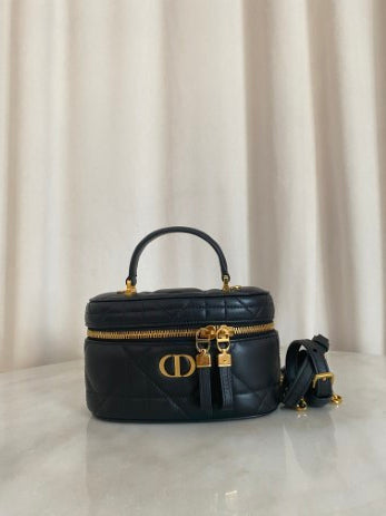 Christian Dior Black Caro Mini Vanity Case