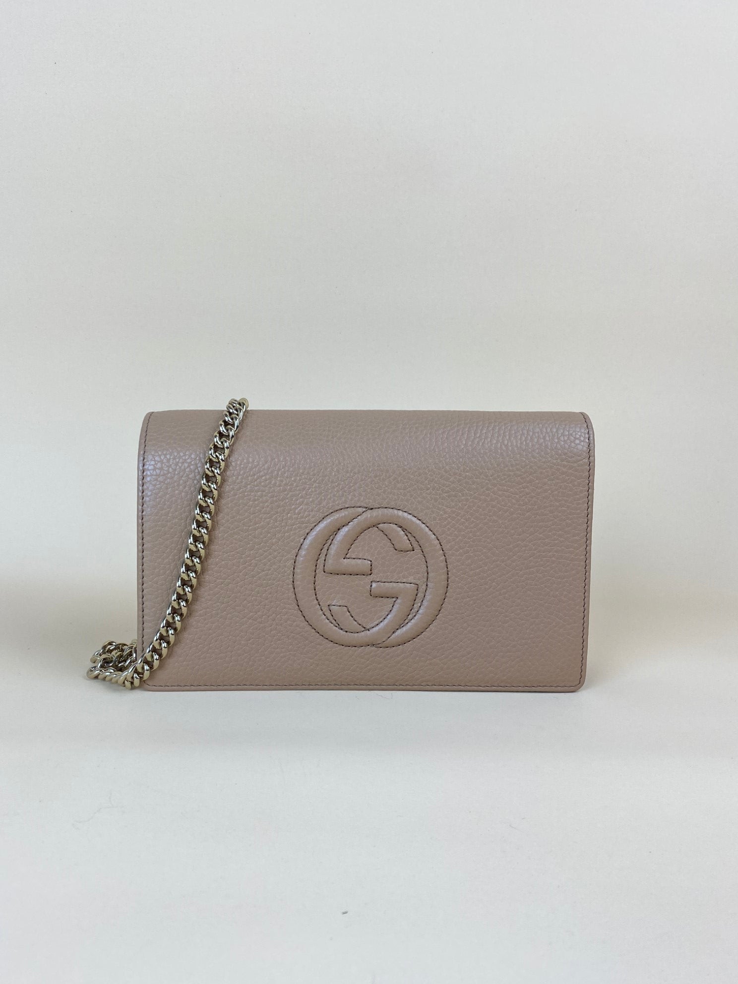 Gucci Camel GG Soho Small Wallet on Chain-Wallet Chain-Gucci-The Closet Egypt