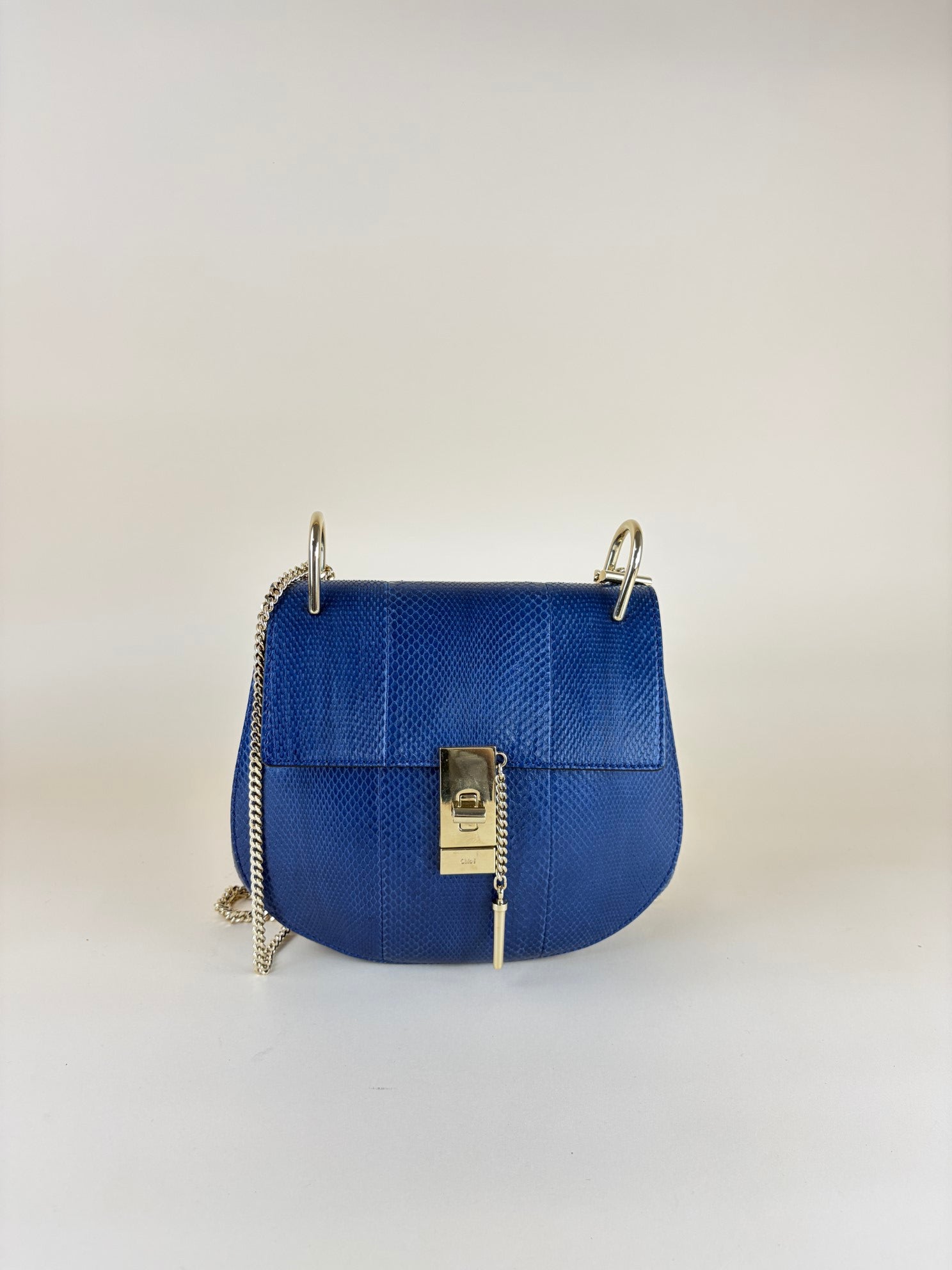 Chloe Blue Chakskin Drew Shoulder Bag