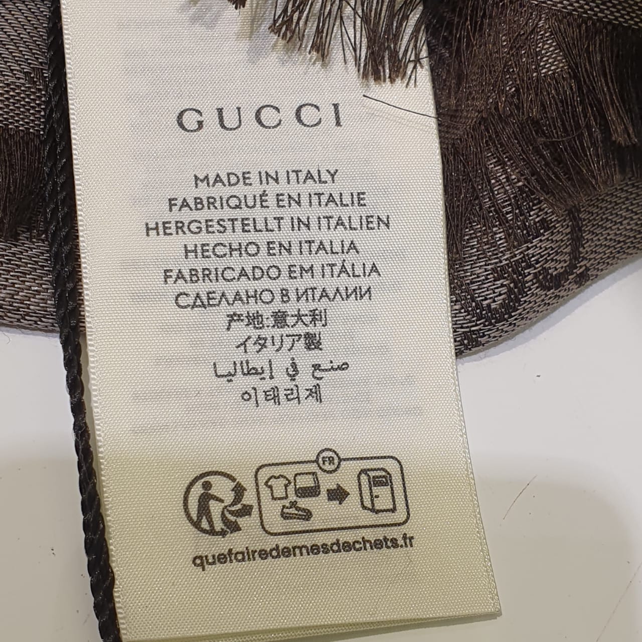 Gucci Dark Brown GG Print Scarf