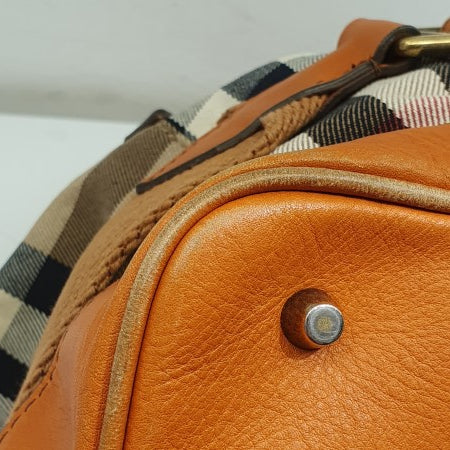 Burberry Orange House Check Parsons Tote Bag