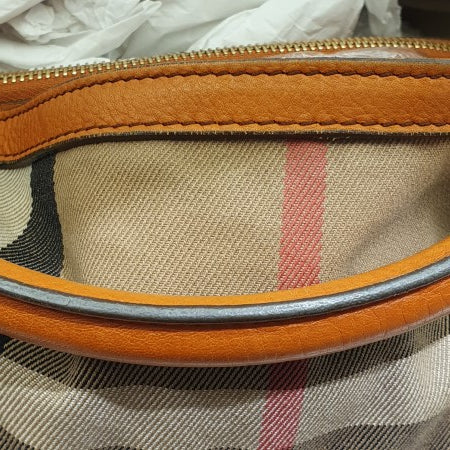 Burberry Orange House Check Parsons Tote Bag