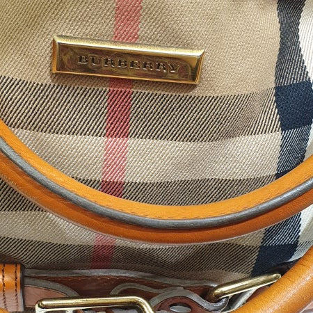 Burberry Orange House Check Parsons Tote Bag