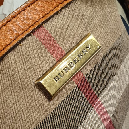 Burberry Orange House Check Parsons Tote Bag