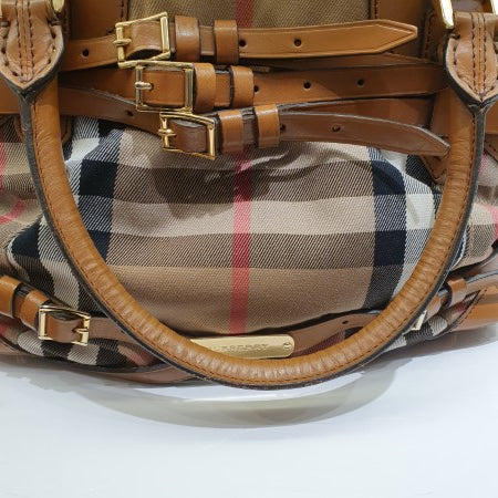 Burberry Brown House Check Bridle Tote Bag