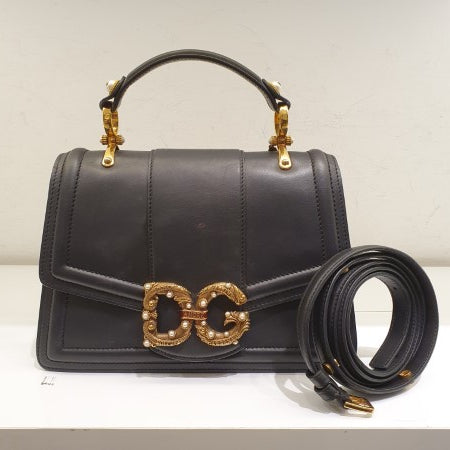 Dolce & Gabbana Black DG Amore Top Handle Bag