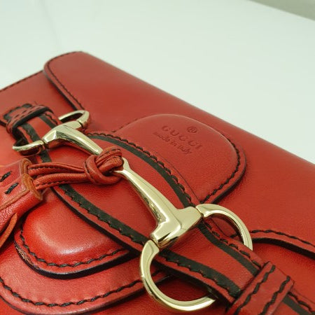 Gucci Red Horsebit Emily Shoulder Bag