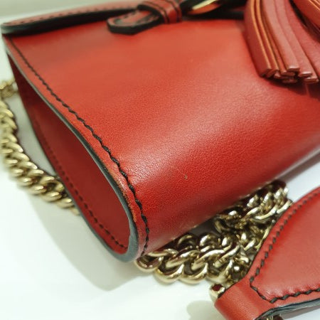 Gucci Red Horsebit Emily Shoulder Bag