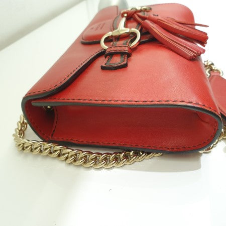 Gucci Red Horsebit Emily Shoulder Bag