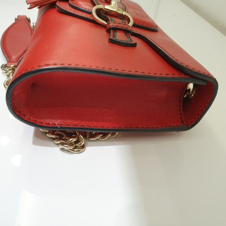 Gucci Red Horsebit Emily Shoulder Bag