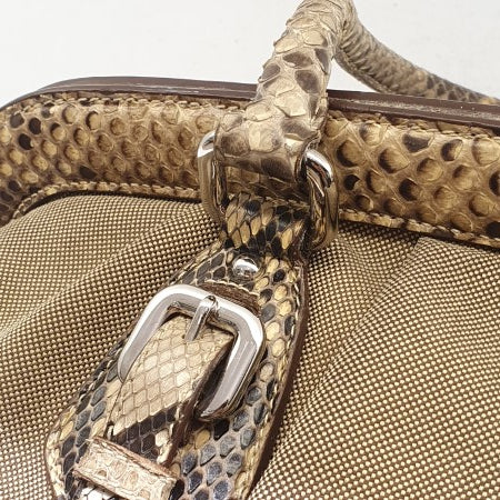 Prada Beige Jacquard Python Handbag