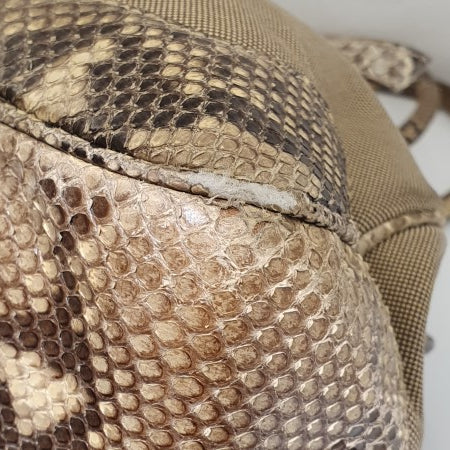 Prada Beige Jacquard Python Handbag