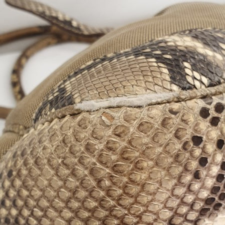 Prada Beige Jacquard Python Handbag