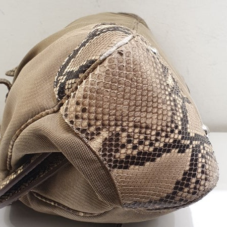 Prada Beige Jacquard Python Handbag